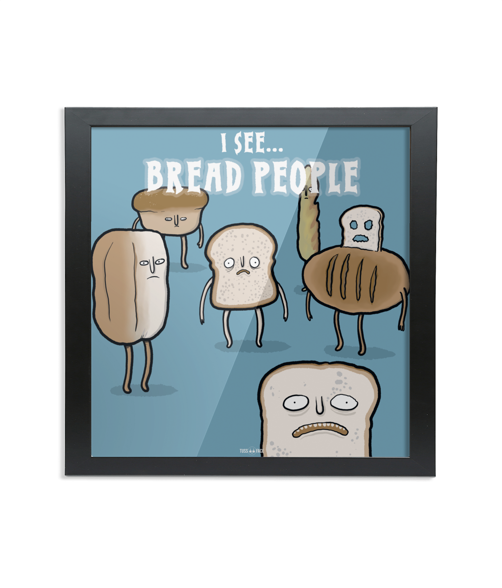 I See Bread People - Framed 8 x 8 inch Fine Art Print.