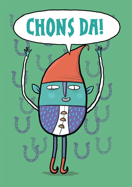 Lucky Cornish Piskie - Good Luck!/Chons Da!/Denzil Greeting Card