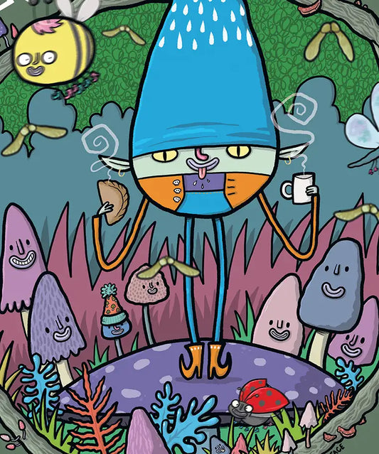 Lucky Cornish Piskie -  16 x 16"  Ltd Edition Eco Canvas