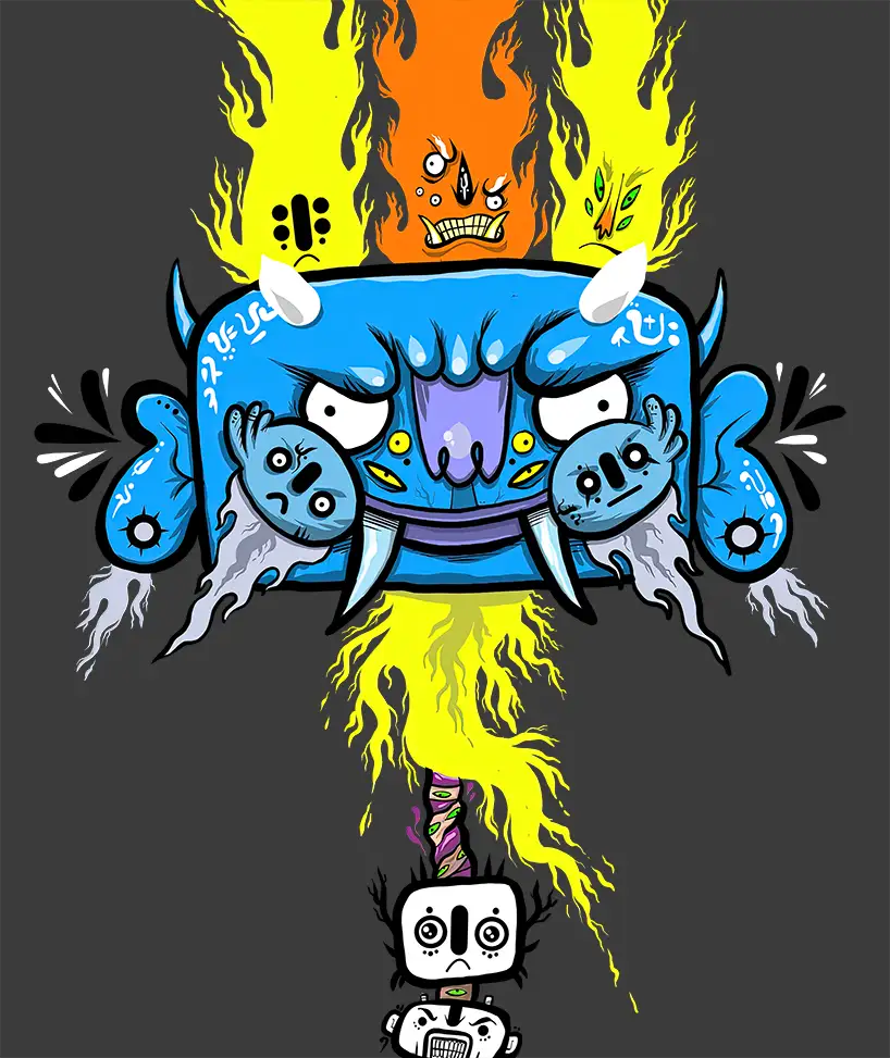 Flossy Flumpkins and ORr Hakman'Doo the Flamed Trident of Crispy Death -  Eco Canvas