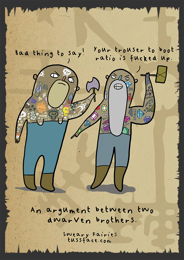 Dwarven Argument - Sweary Fairies Print