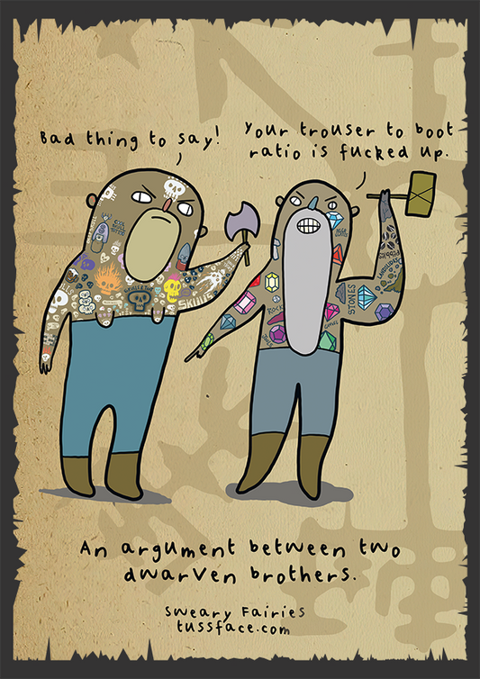 Dwarven Argument - Sweary Fairies Print