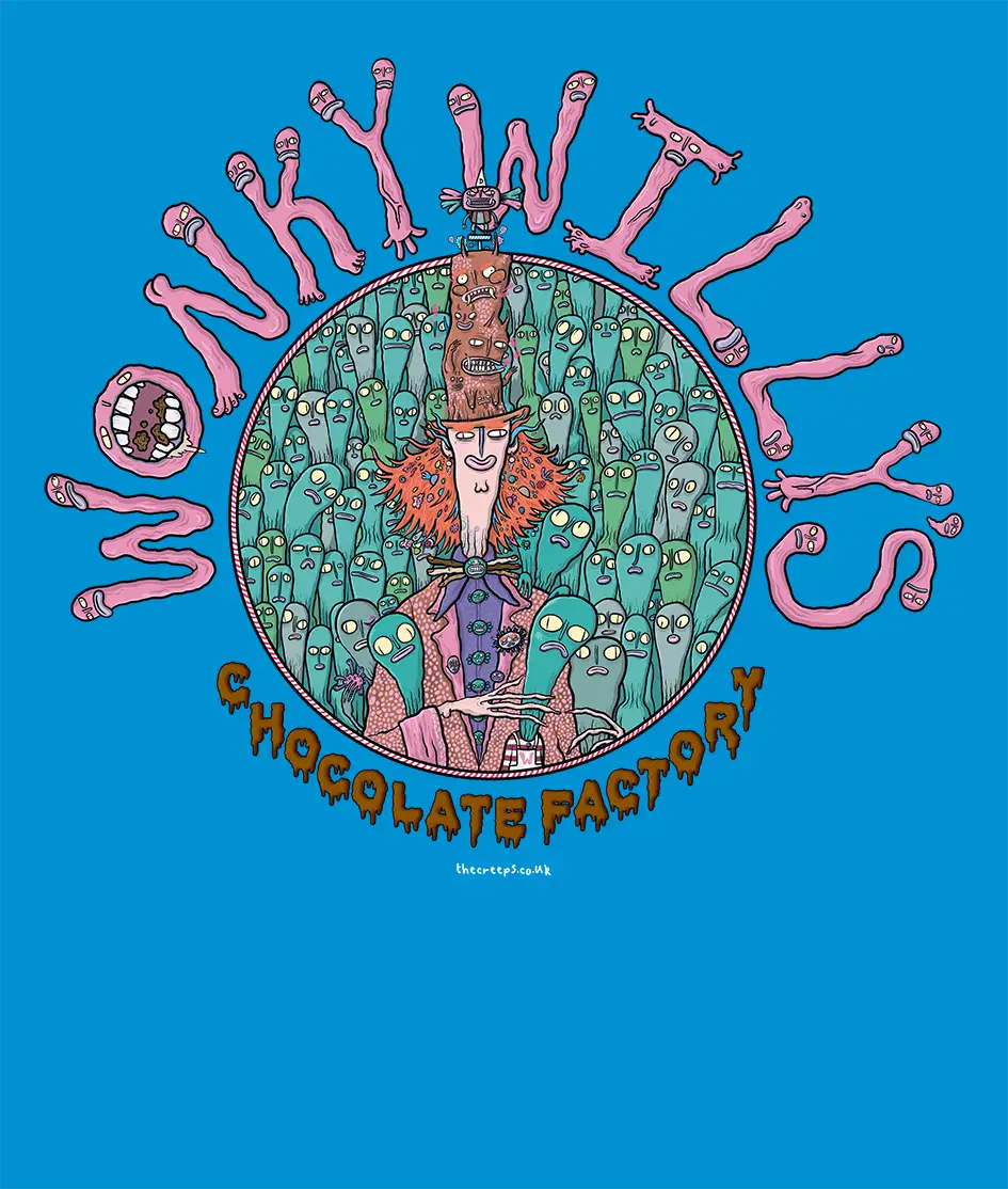 Wonky Willy's Chocolate Factory Creep - Organic Cotton T-shirt in 8 Colour Choices