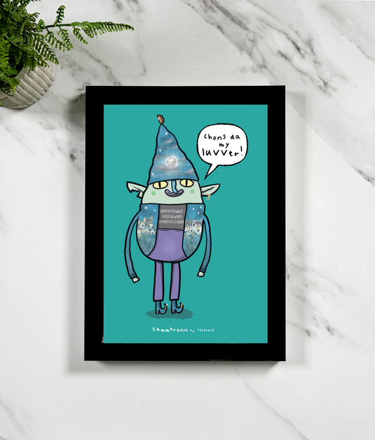 Kammbronn - Lucky Cornish Piskie A5 Framed Print