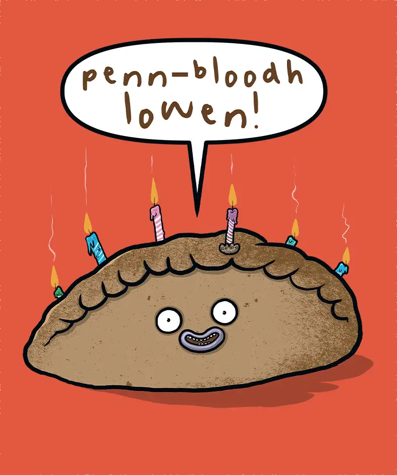 Happy Birthday! - Kernewek Pasty  Greeting Card