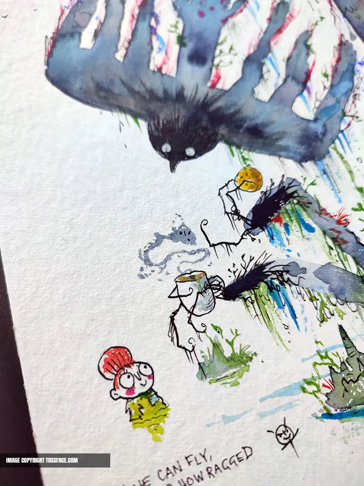 Anyone Can Fly, No Matter How Ragged The Wings - Original Watercolour Painting
