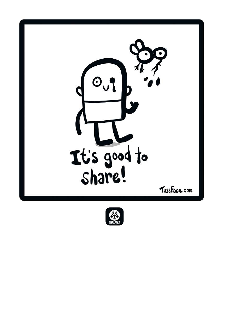 It's Good To Share - Pink Whistle Print by TussFace